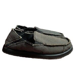 Blue Fin Loafers Baja Mens 7 Gray Distressed Edge Surfer Casual Slip On Shoes